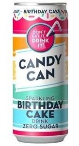 Gāzēts atspirdz.dzēriens CANDY CAN, ar zemeņu-Vaniļas garšu, ar saldinātājiem, 0.33l, bundža (DEP)